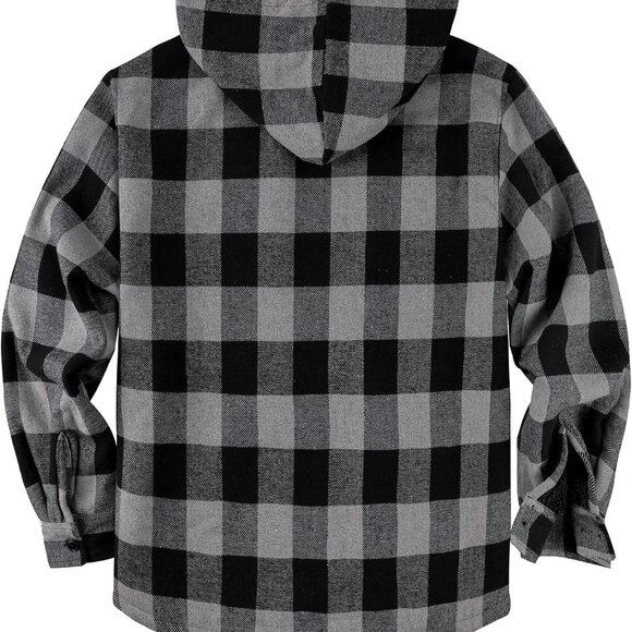 Men's Stylish Plaid Flannel Zip-Up Jacket - Perfect for Outdoor Activities - Picture 2 of 5